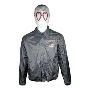 Chalk Line Large Vintage Carolina Coach Jacket Black Raglan 90s Streetwear